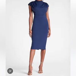 Express Midi Mock Neck Sheath Dress